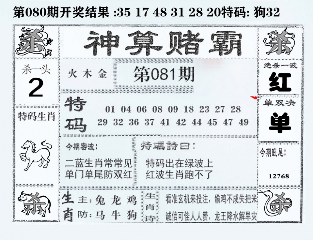 六合彩081期神算赌霸