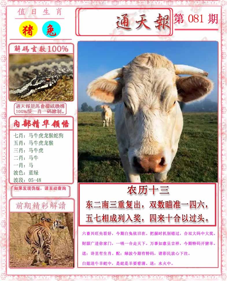 六合彩081期马经通天报