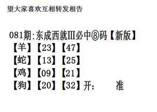 六合彩081期东成西就