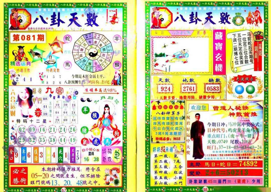 六合彩081期八卦天数