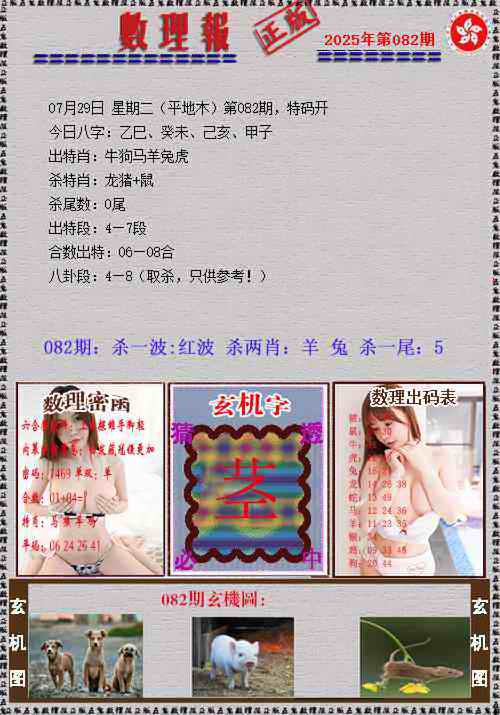 六合彩082期数理报
