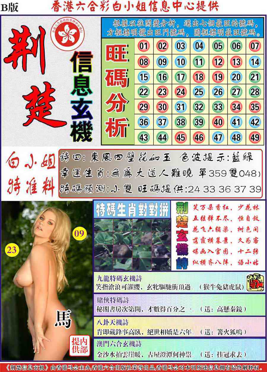 六合彩082期荆楚信息玄机B