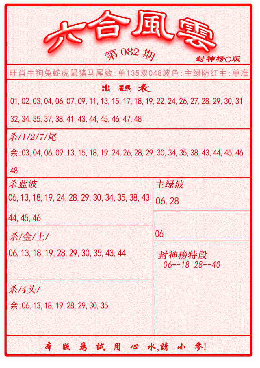 六合彩082期六合风云B面