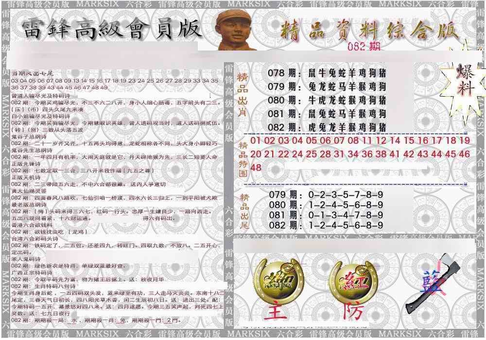 六合彩082期雷锋资料综合版