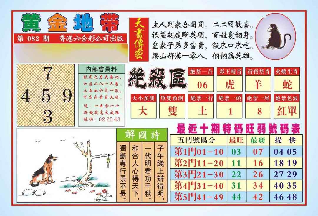 六合彩082期香港黄金地带(新图)