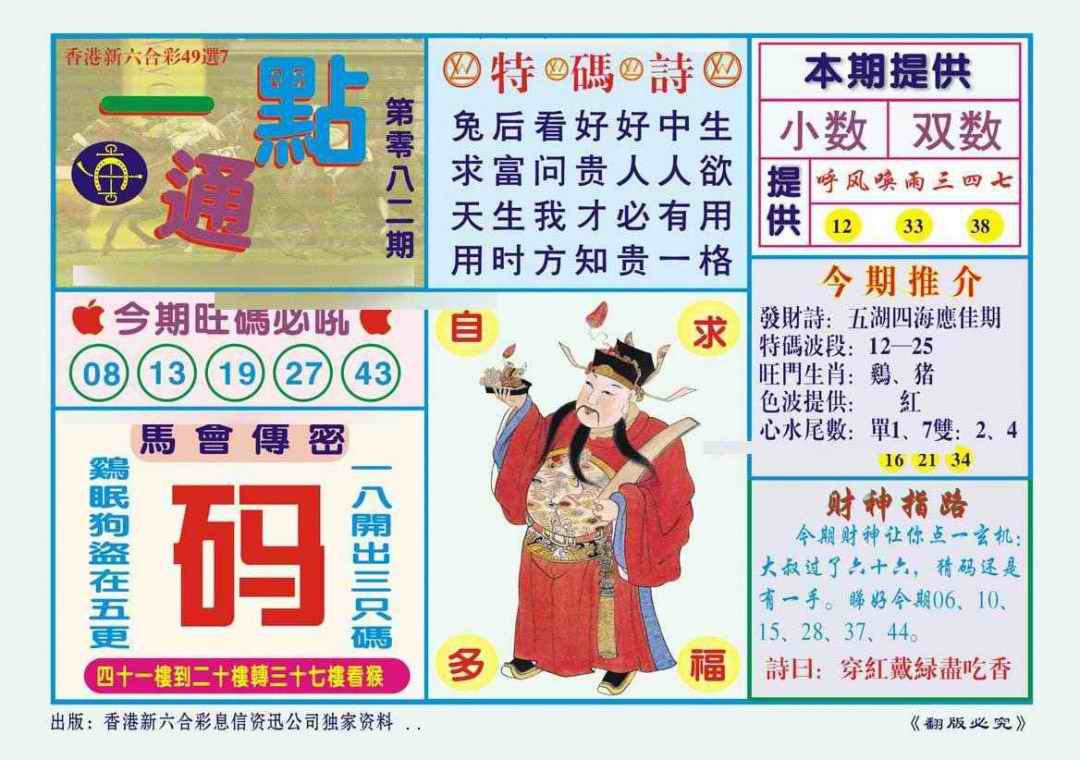 六合彩082期一点通（新图）