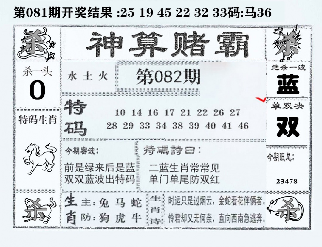 六合彩082期神算赌霸