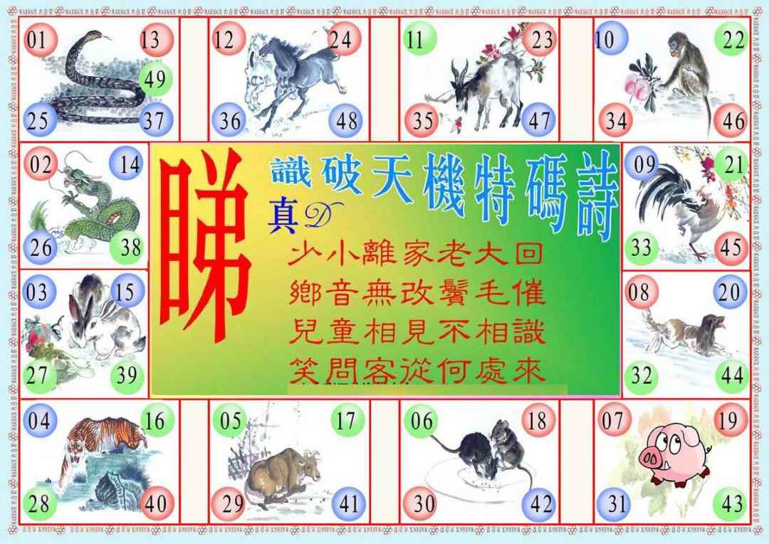 六合彩082期识破天机B版