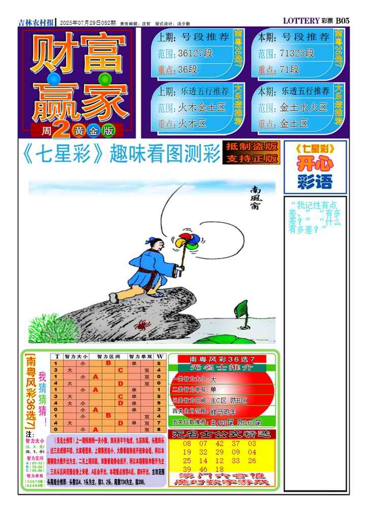 六合彩082期七星彩图(高清)A