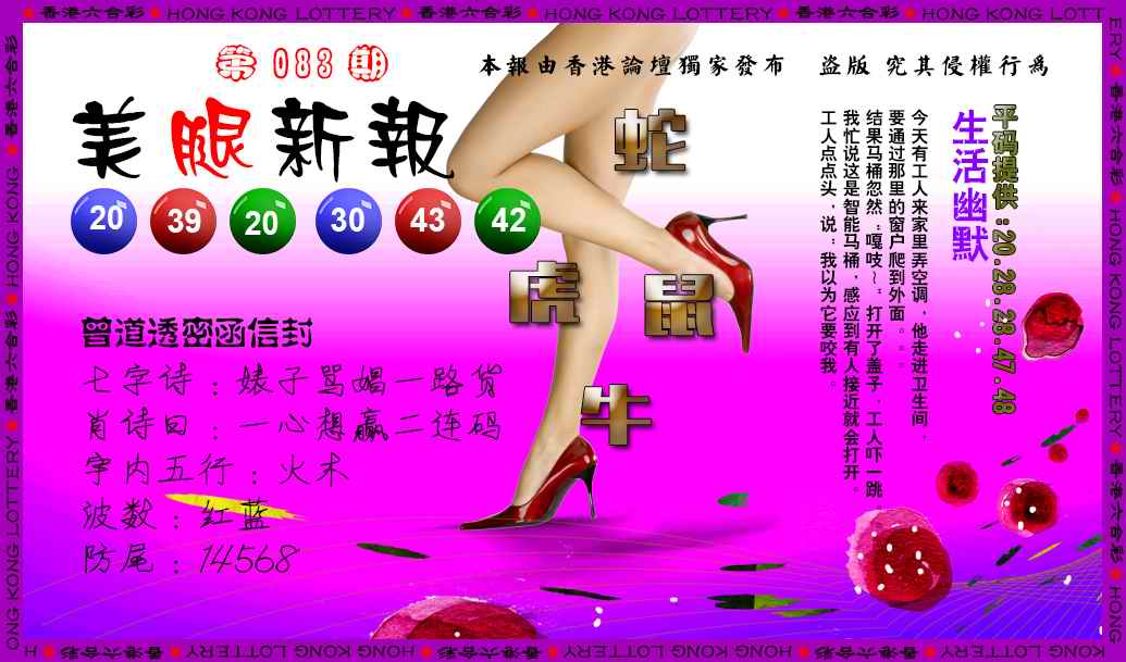 六合彩083期美腿新报