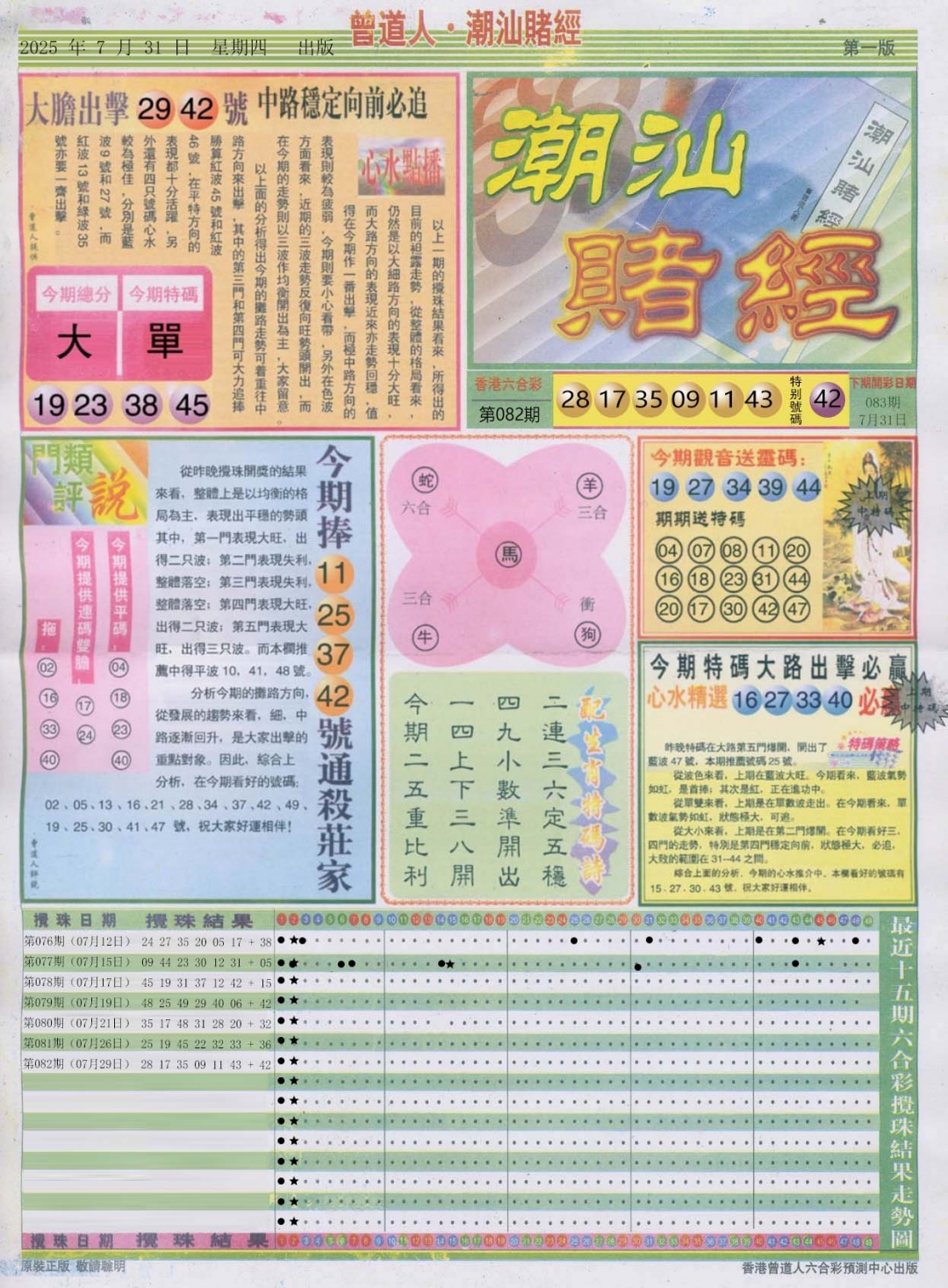 六合彩083期潮汕赌经A