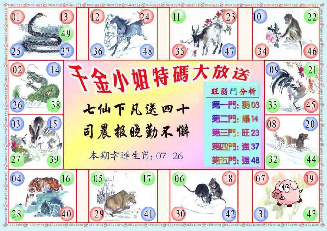 六合彩083期千金小姐B版