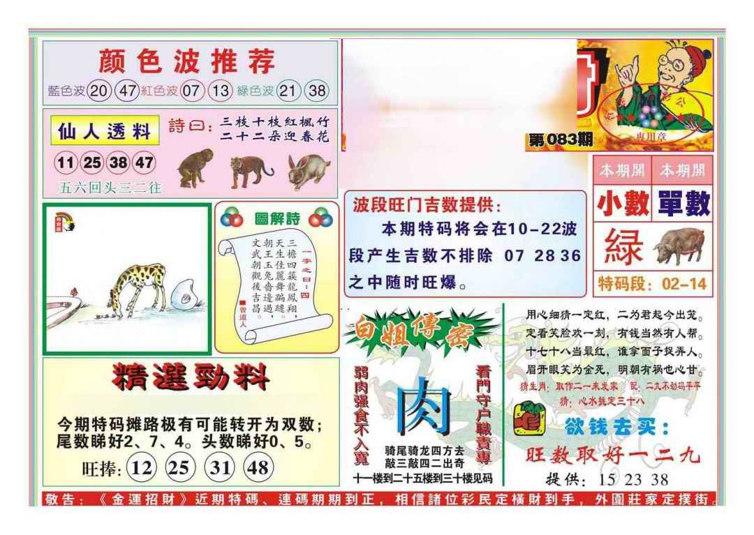 六合彩083期金运招财(新图)