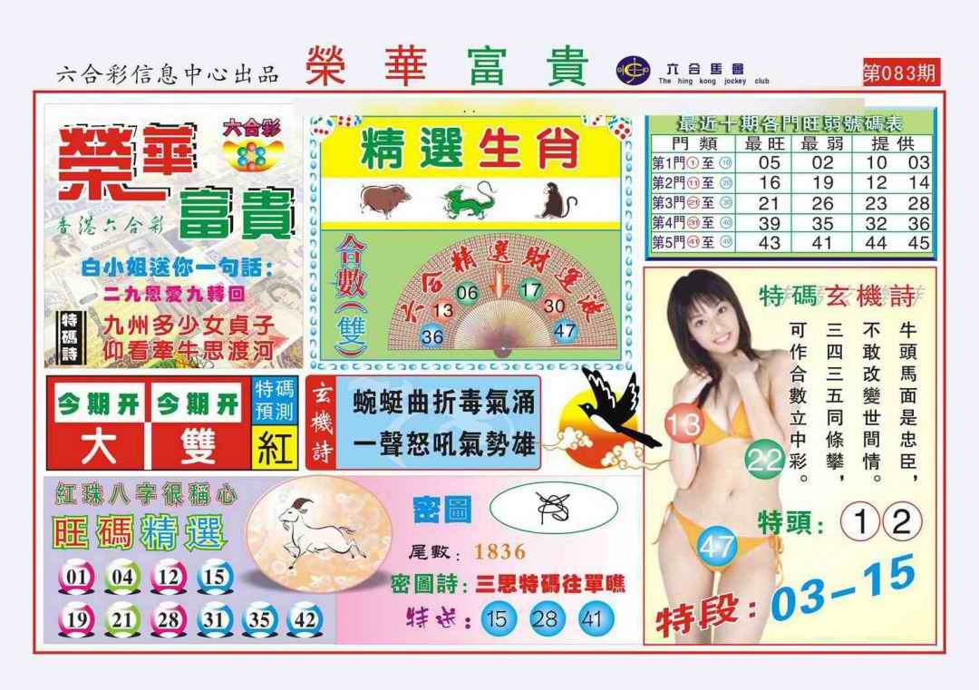 六合彩083期荣华富贵(新图)