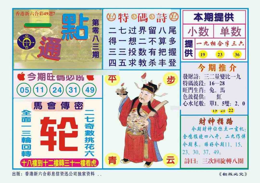六合彩083期一点通（新图）