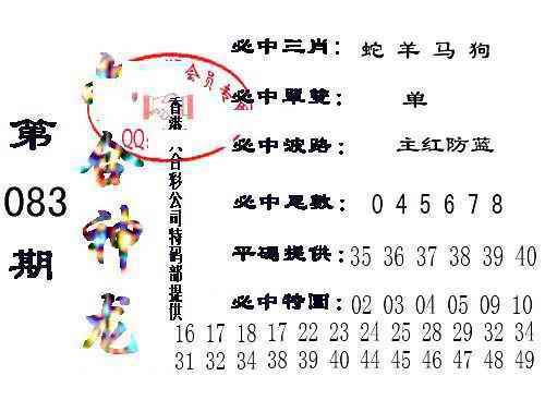 六合彩083期六合神龙