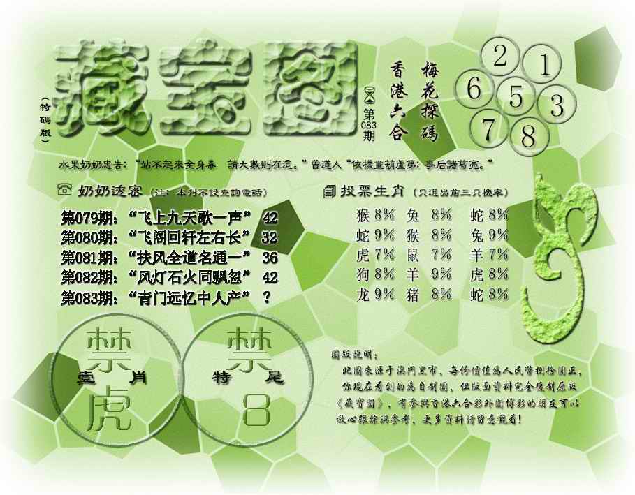 六合彩083期藏宝图(最老版)