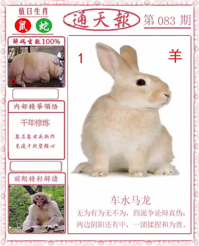 六合彩083期正版通天报