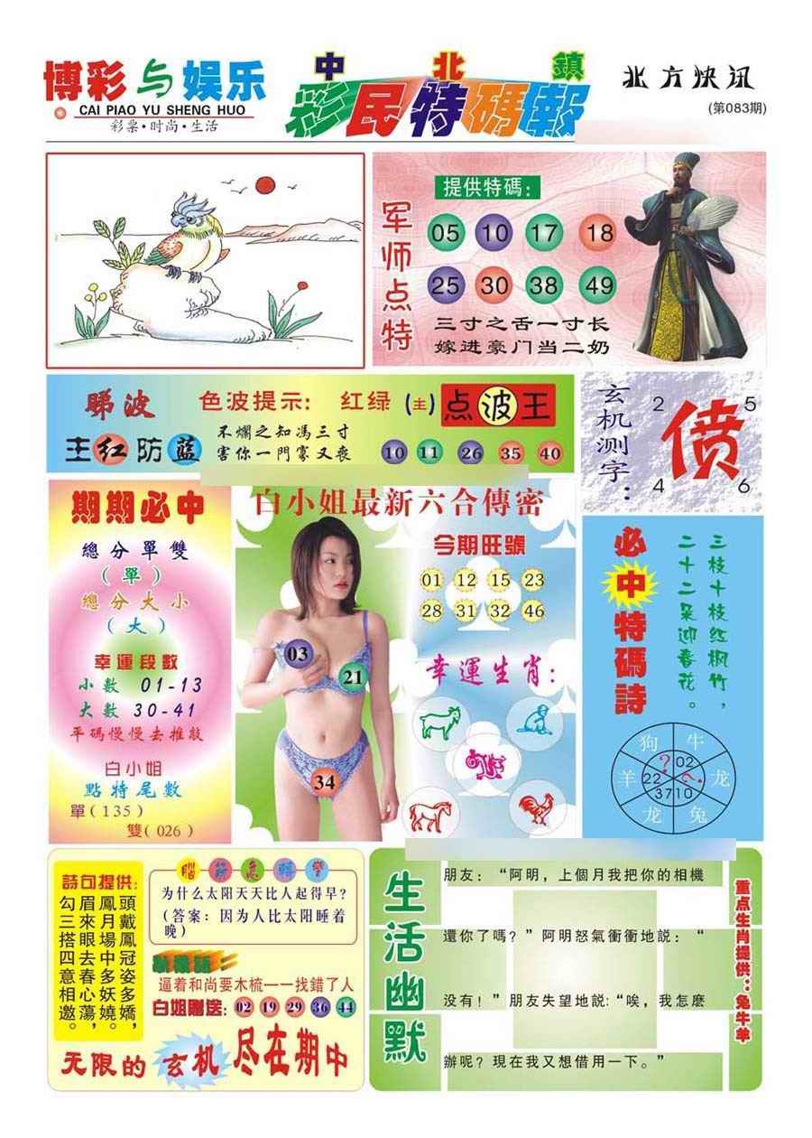 六合彩083期中北彩民特码报(新)
