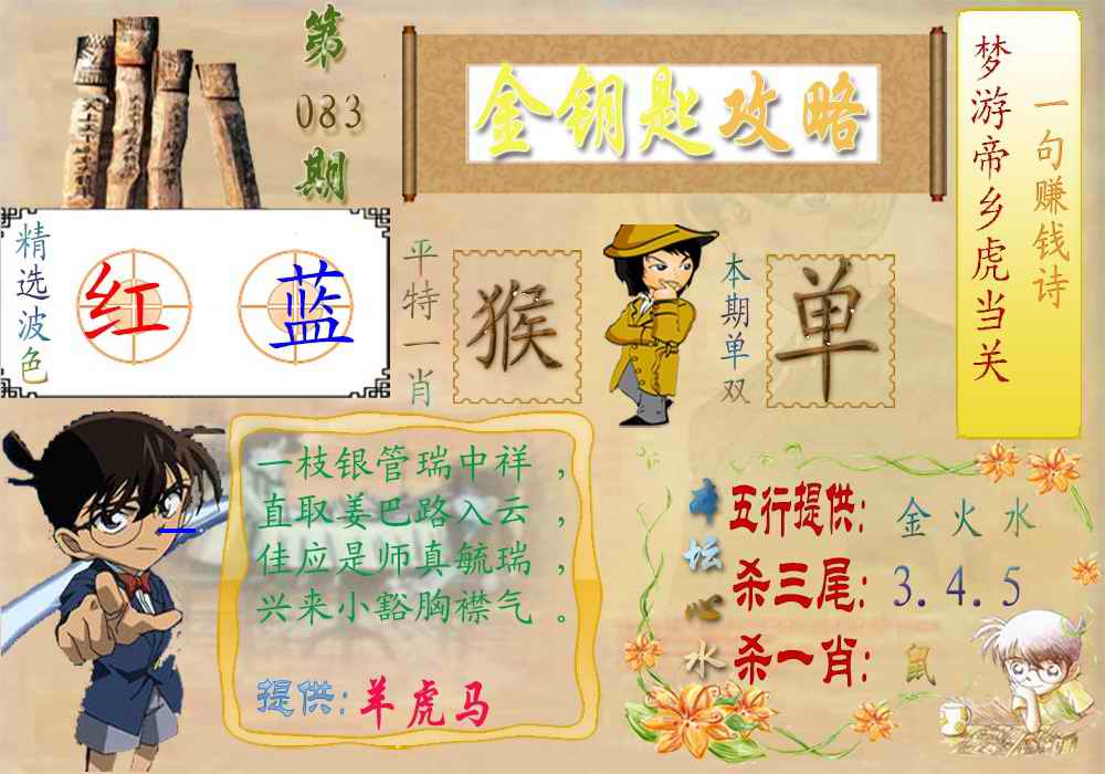 六合彩083期金钥匙攻略