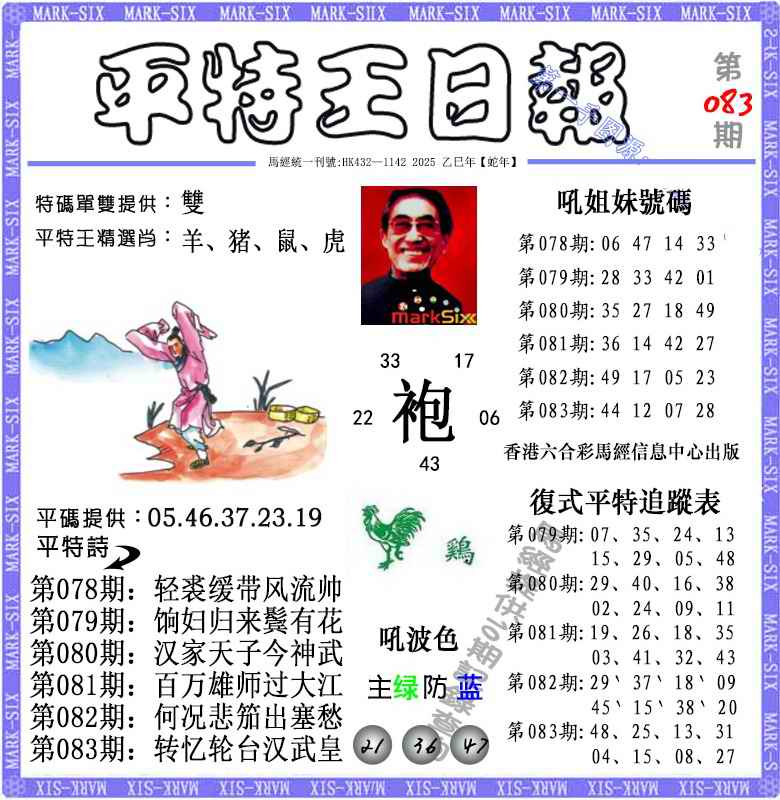 六合彩083期平特王日报（荐）