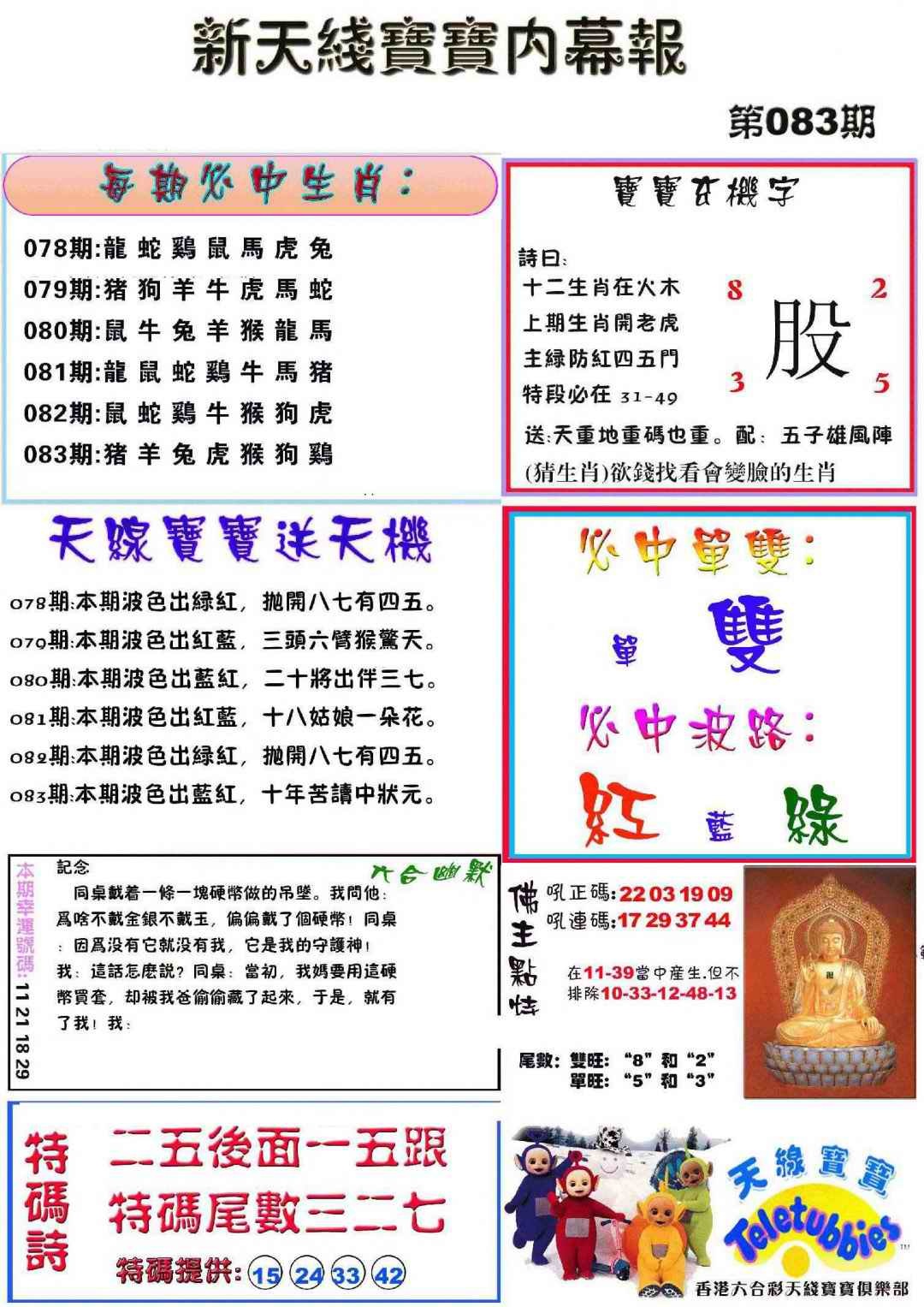 六合彩083期新天线宝宝(彩)
