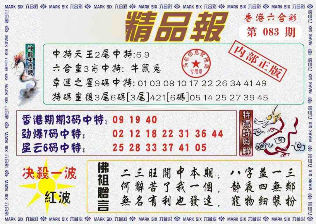 六合彩083期马经精品报