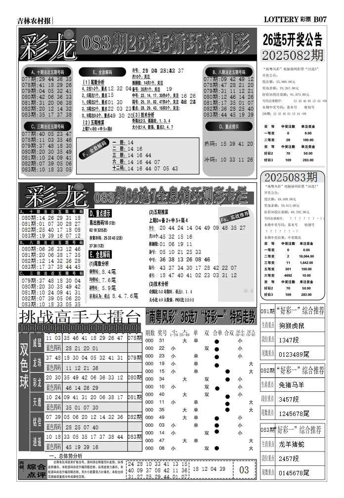 六合彩083期七星彩图(高清)D