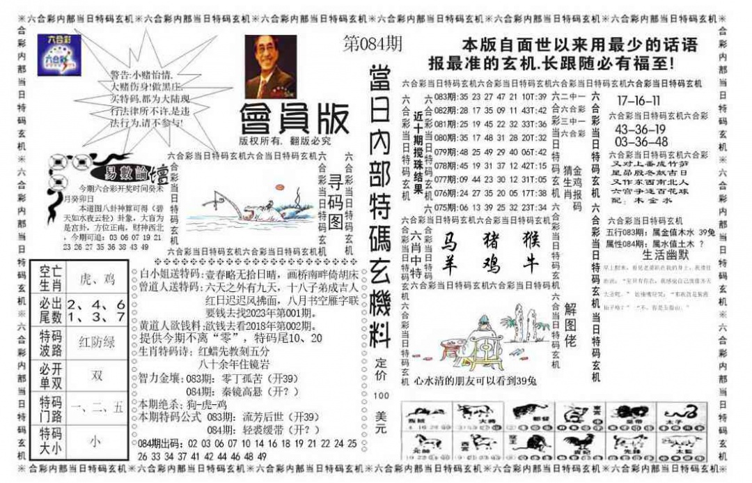六合彩084期当日特码玄机报