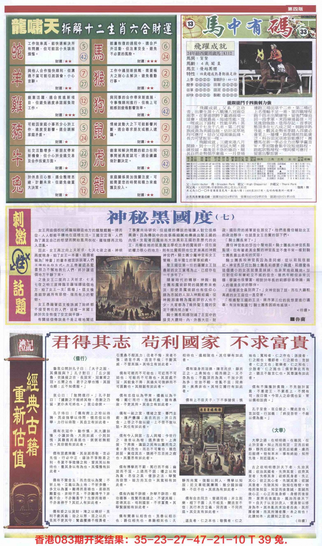 六合彩084期新报跑狗-2(背面)