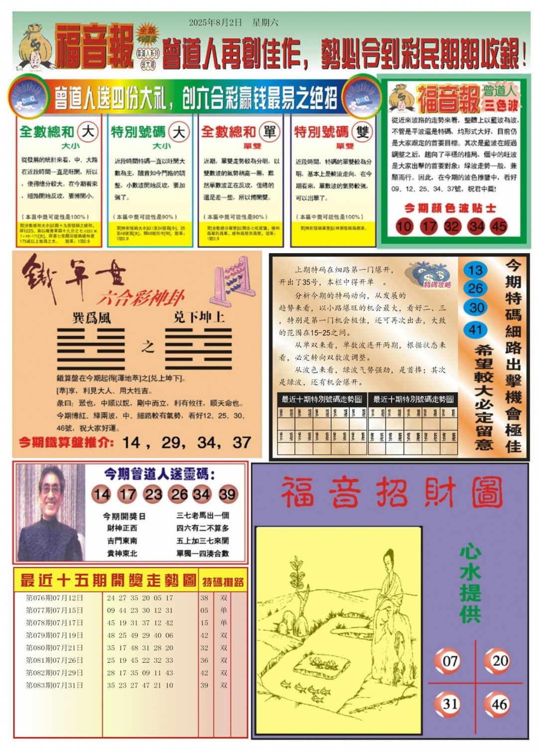 六合彩084期福音报B