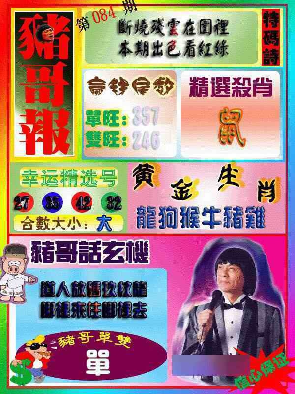 六合彩084期猪哥报