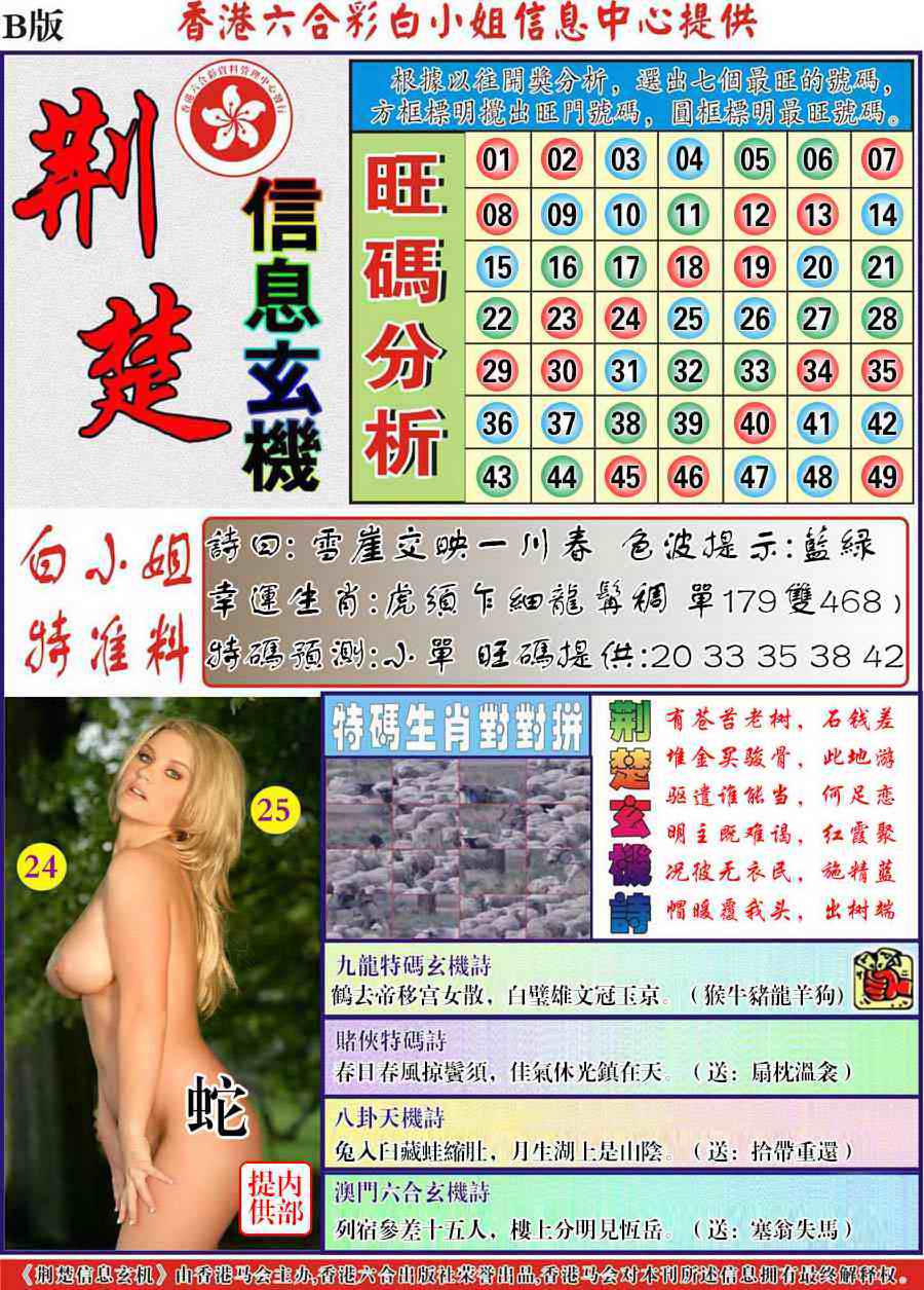 六合彩084期荆楚信息玄机B