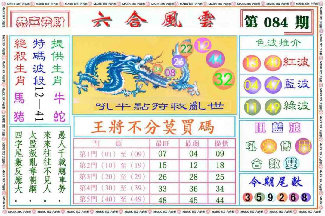 六合彩084期六合风云《另版》