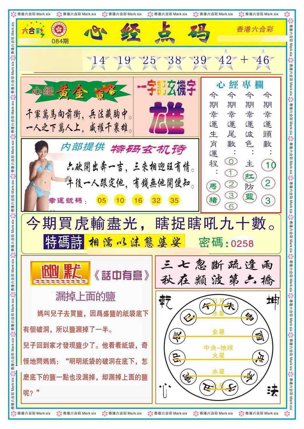六合彩084期心经点码b（新图）