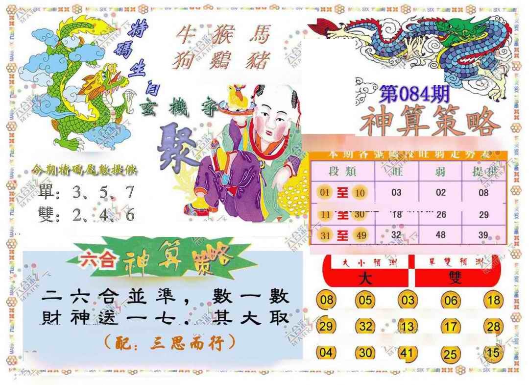 六合彩084期神算策略
