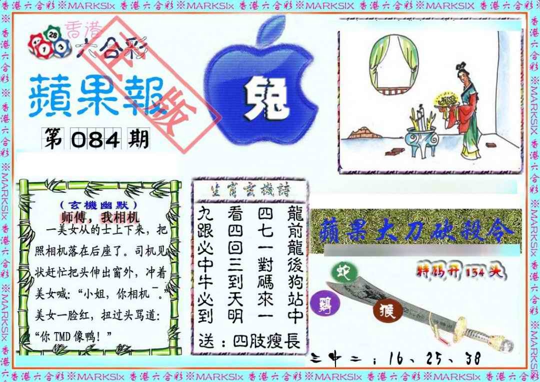 六合彩084期频果报