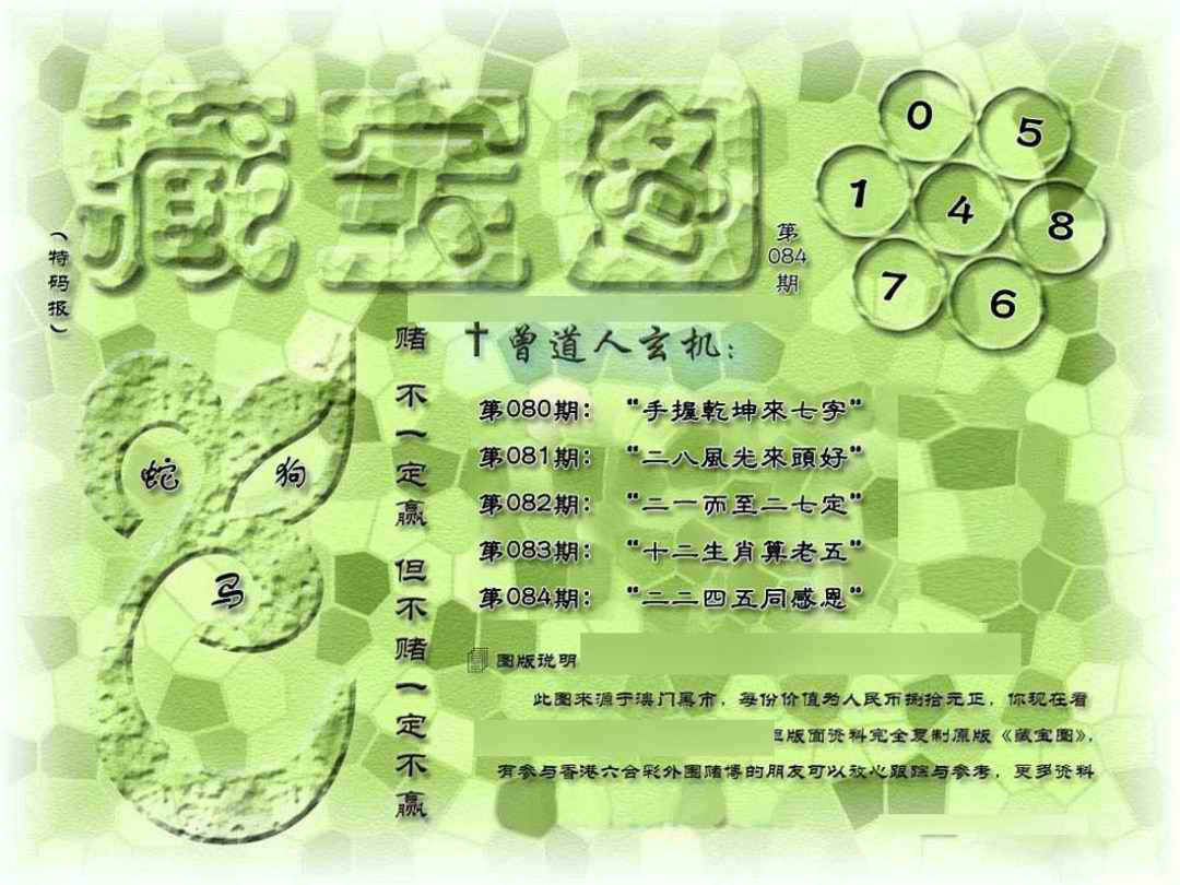 六合彩084期假新藏宝图