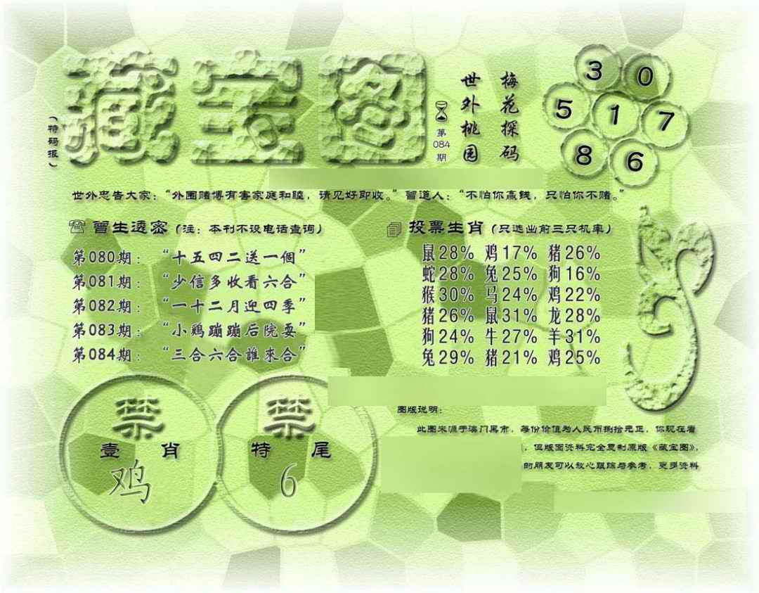 六合彩084期假老藏宝图