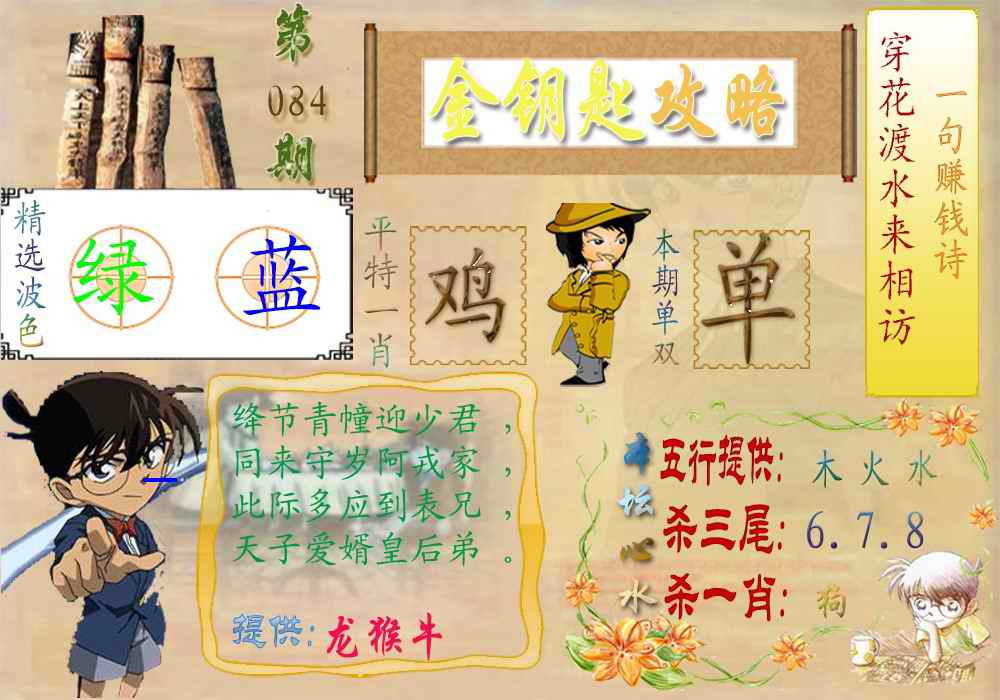 六合彩084期金钥匙攻略