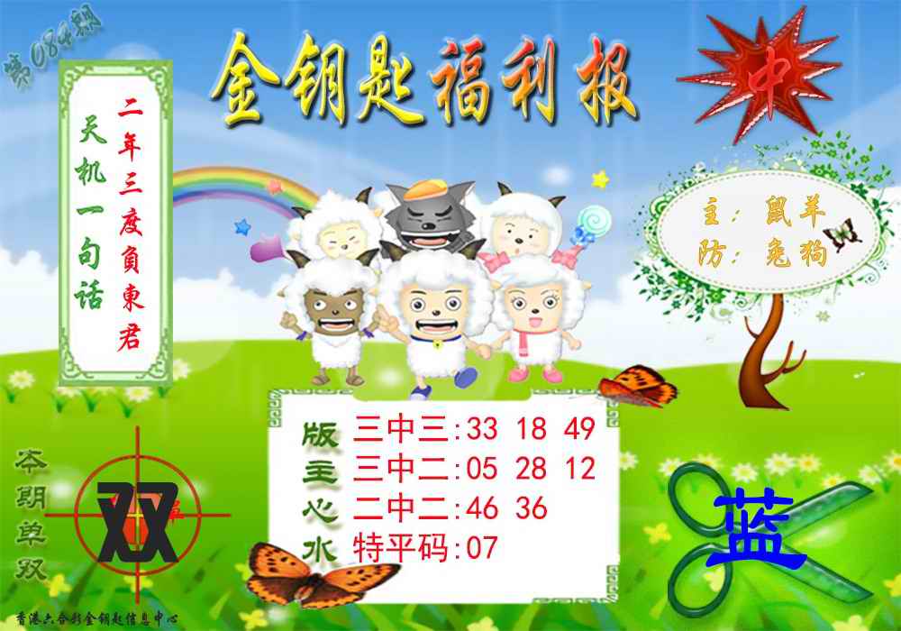 六合彩084期金钥匙福利报