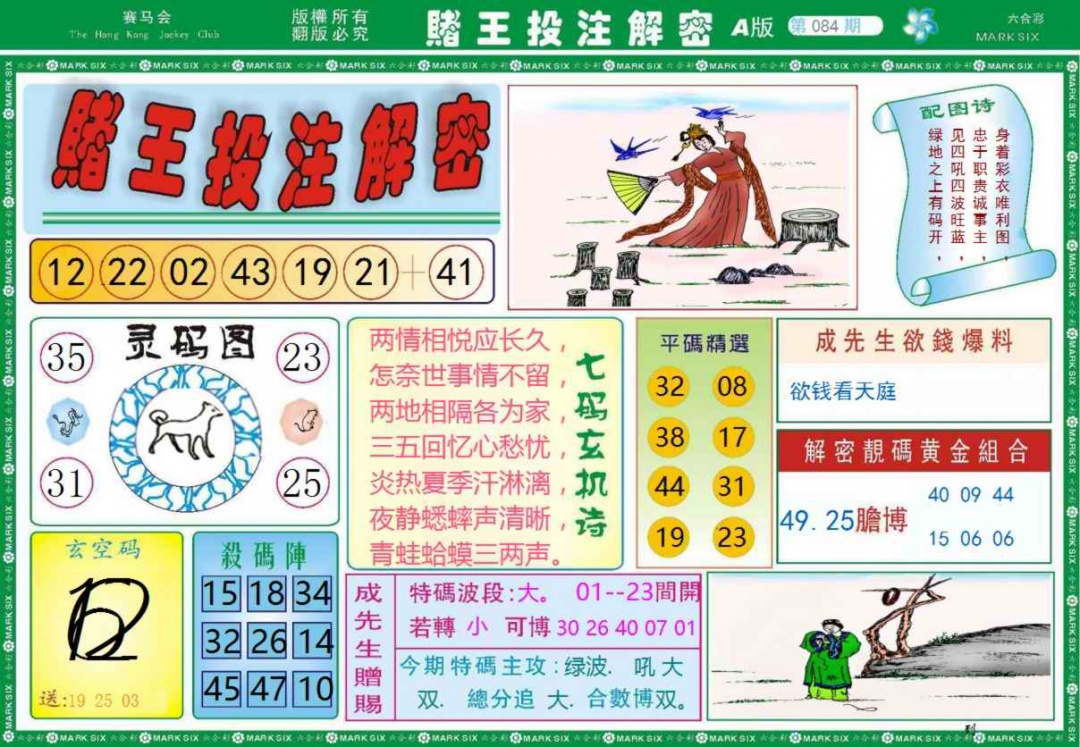 六合彩084期赌王投注解密记录