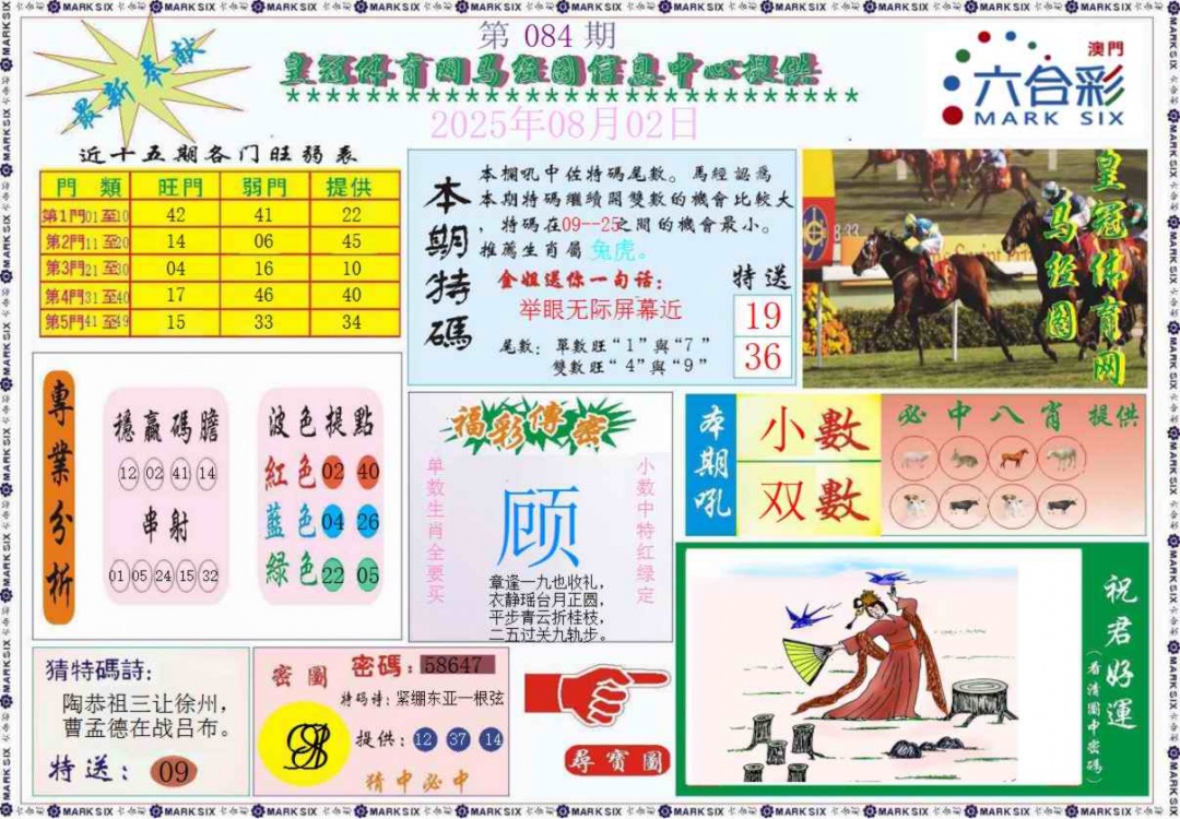六合彩084期皇冠体育网马经图记录