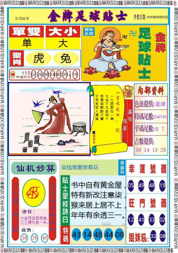 六合彩084期金牌足球贴士记录