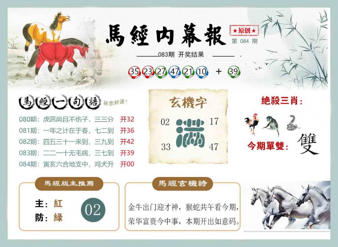 六合彩084期马经内幕报