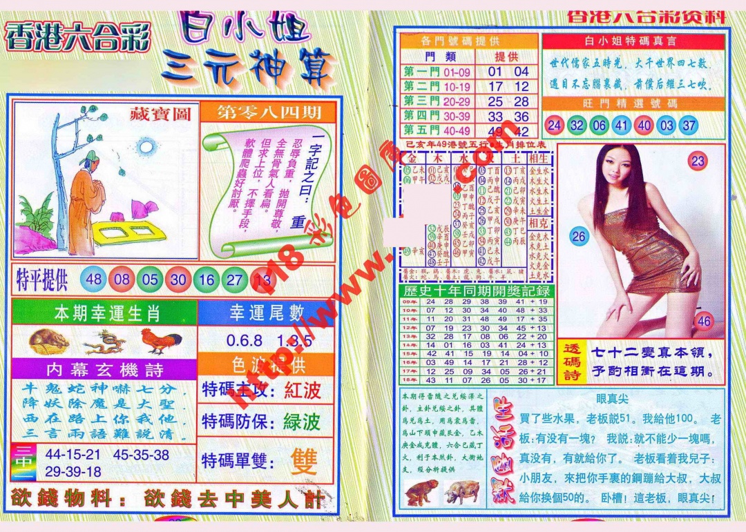 六合彩084期三元神算