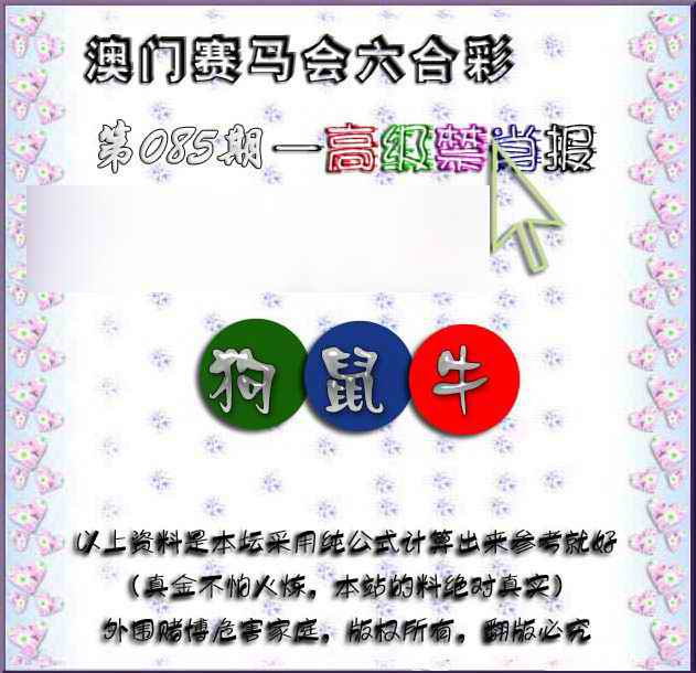 六合彩085期赛马会高级禁肖报