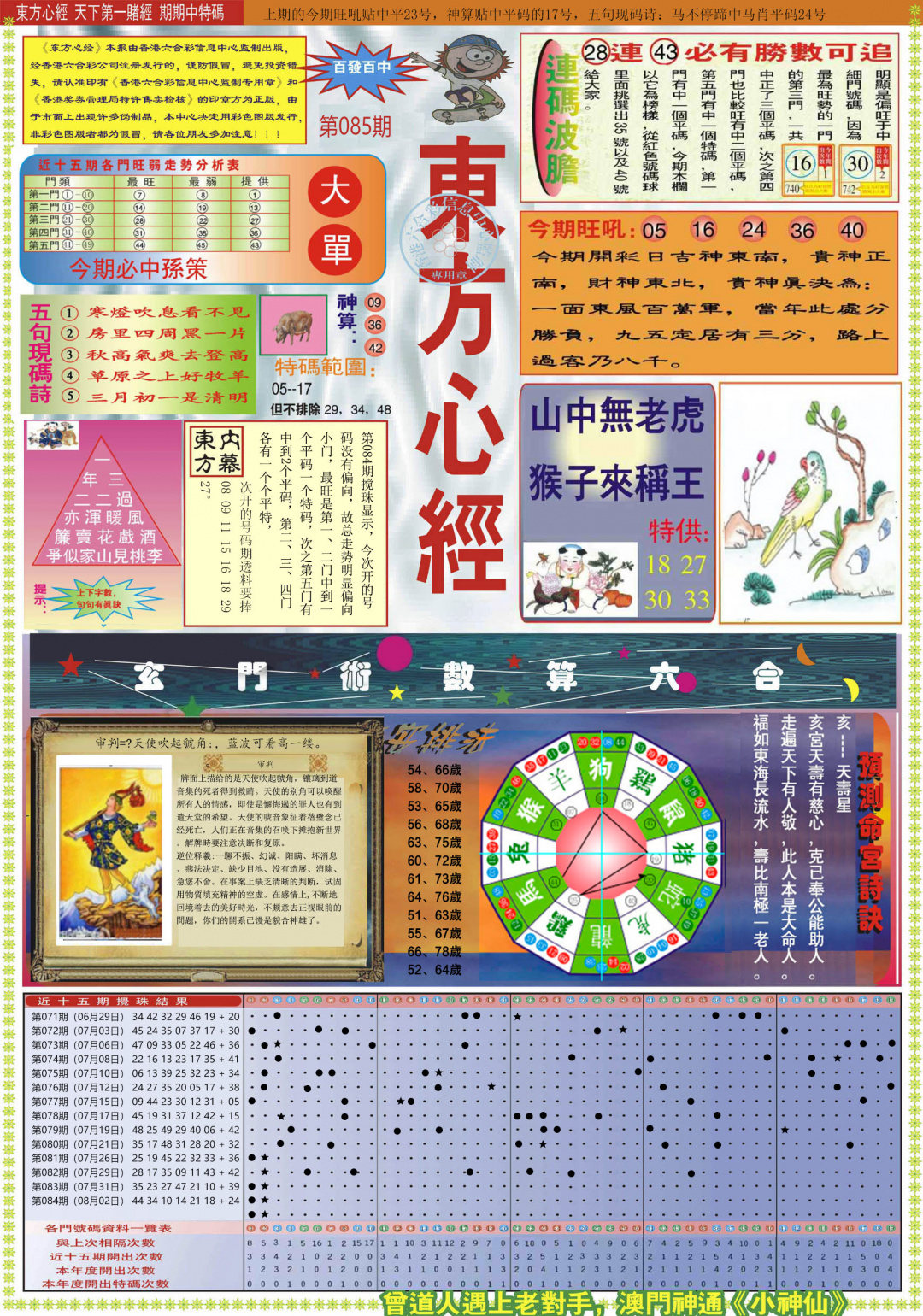 六合彩085期东方心经A