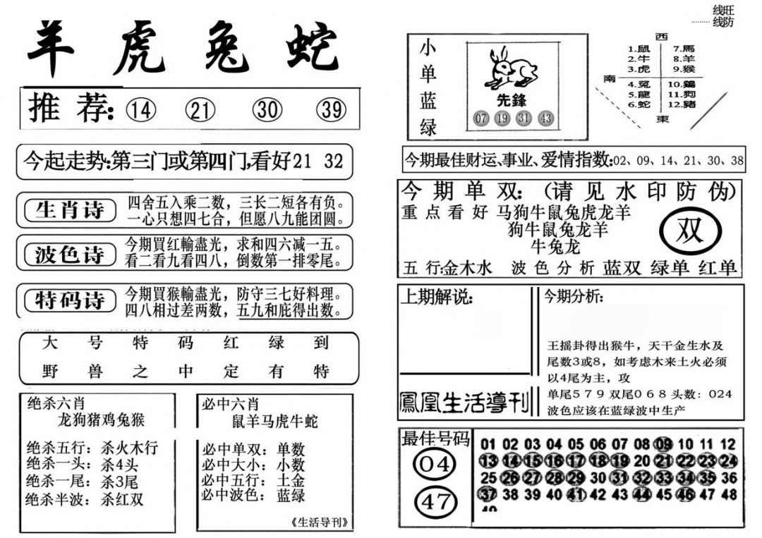 六合彩085期生活快报(新料)