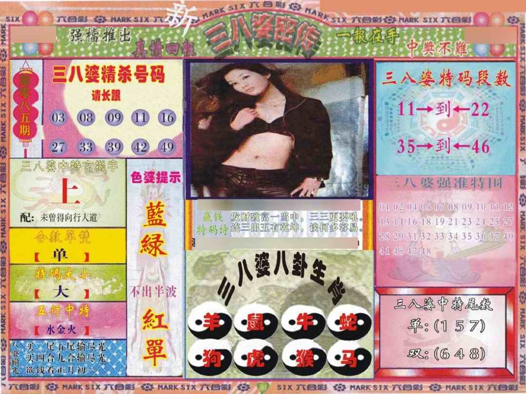 六合彩085期三八婆密报